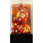 Kit De Dados Chessex Lustrouso Poly 7 Bronze/white